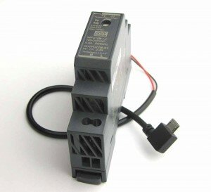 Kit Alimentation 5V 2,4A Rail DIN avec connecteur Micro USB Coudé